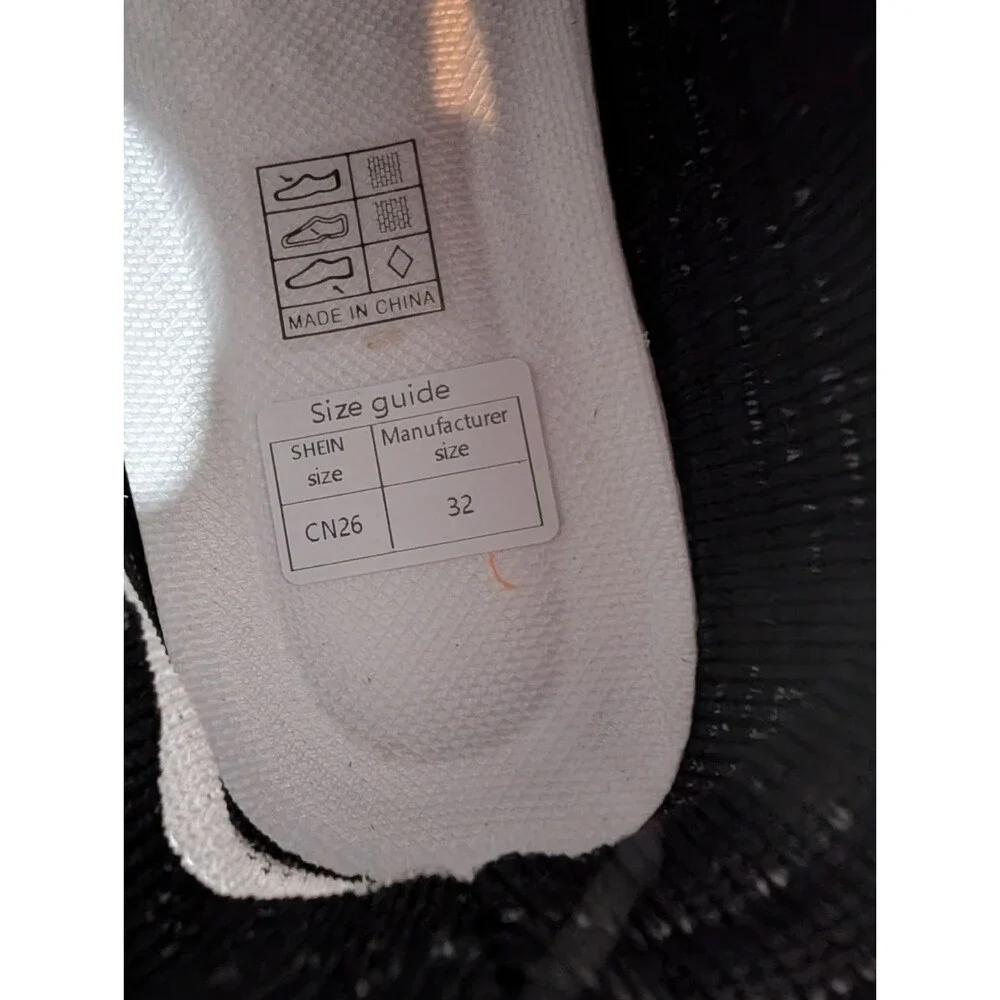 Shein Kids Black & White Gym Shoes Size 1 (32)